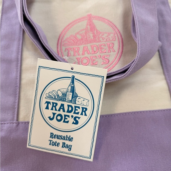 LIMITED EDITION LARGE TJ’s Lavender & Cream Canvas Tote Bag - Picture 4 of 4